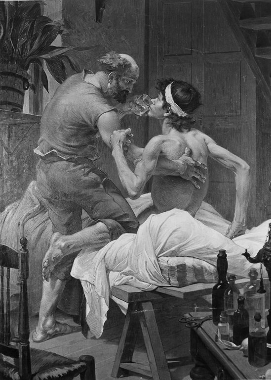 Opera di misericordia: visitare gli infermi (dipinto) by Lehoux Pierre Adrien Pa